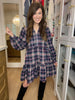 Warm Welcome Plaid Dress in Navy
