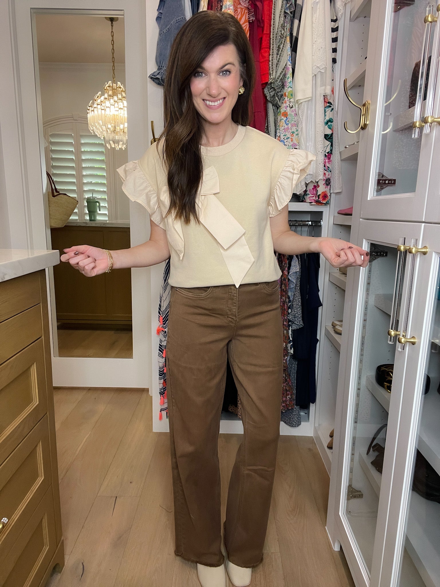 SALE! RFM Chloe High Rise Frayed Wide Leg Jeans in Coffee *Final Sale*