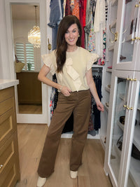 SALE! RFM Chloe High Rise Frayed Wide Leg Jeans in Coffee *Final Sale*