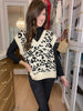 Time After Time Sweater Vest in Cream/Black