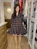 Holiday Happiness Dress in Navy