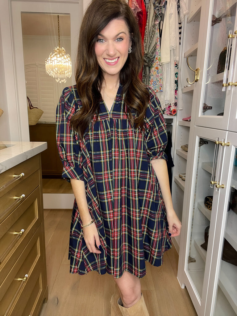 Holiday Happiness Dress in Navy