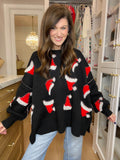 Santa Hat Sweater in Black