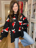 Santa Hat Sweater in Black