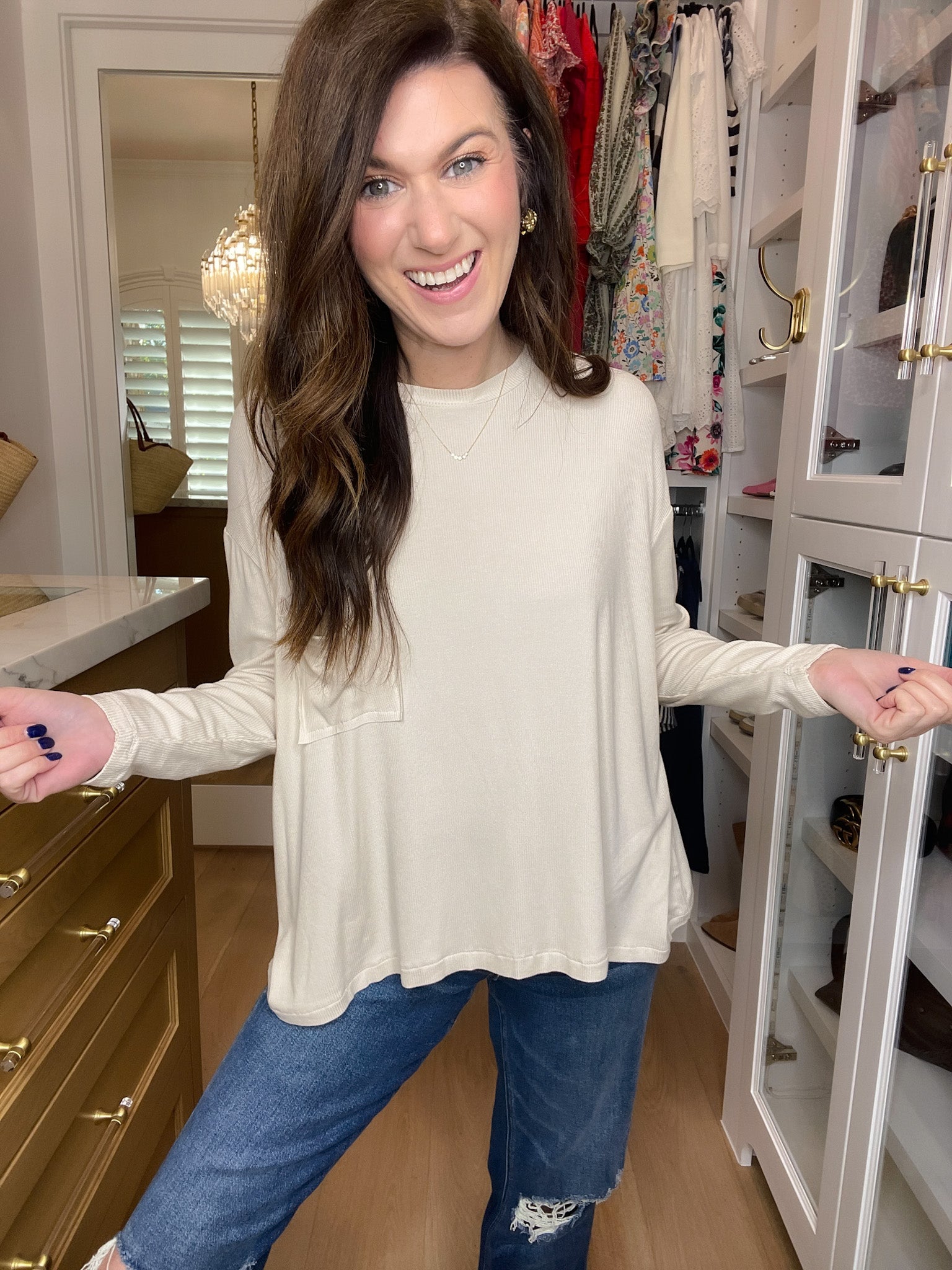 *BELLES & DOORBUSTER* Fall Chill Ribbed Long Sleeve Tops in Bone and Black *Final Sale*