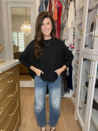 *BELLES & DOORBUSTER* Fall Chill Ribbed Long Sleeve Tops in Bone and Black *Final Sale*