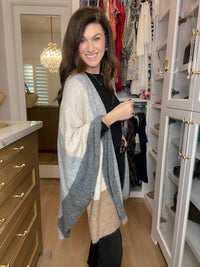 *BELLES & DOORBUSTER* Cumberland Color Block Cardigan Wrap *Final Sale*