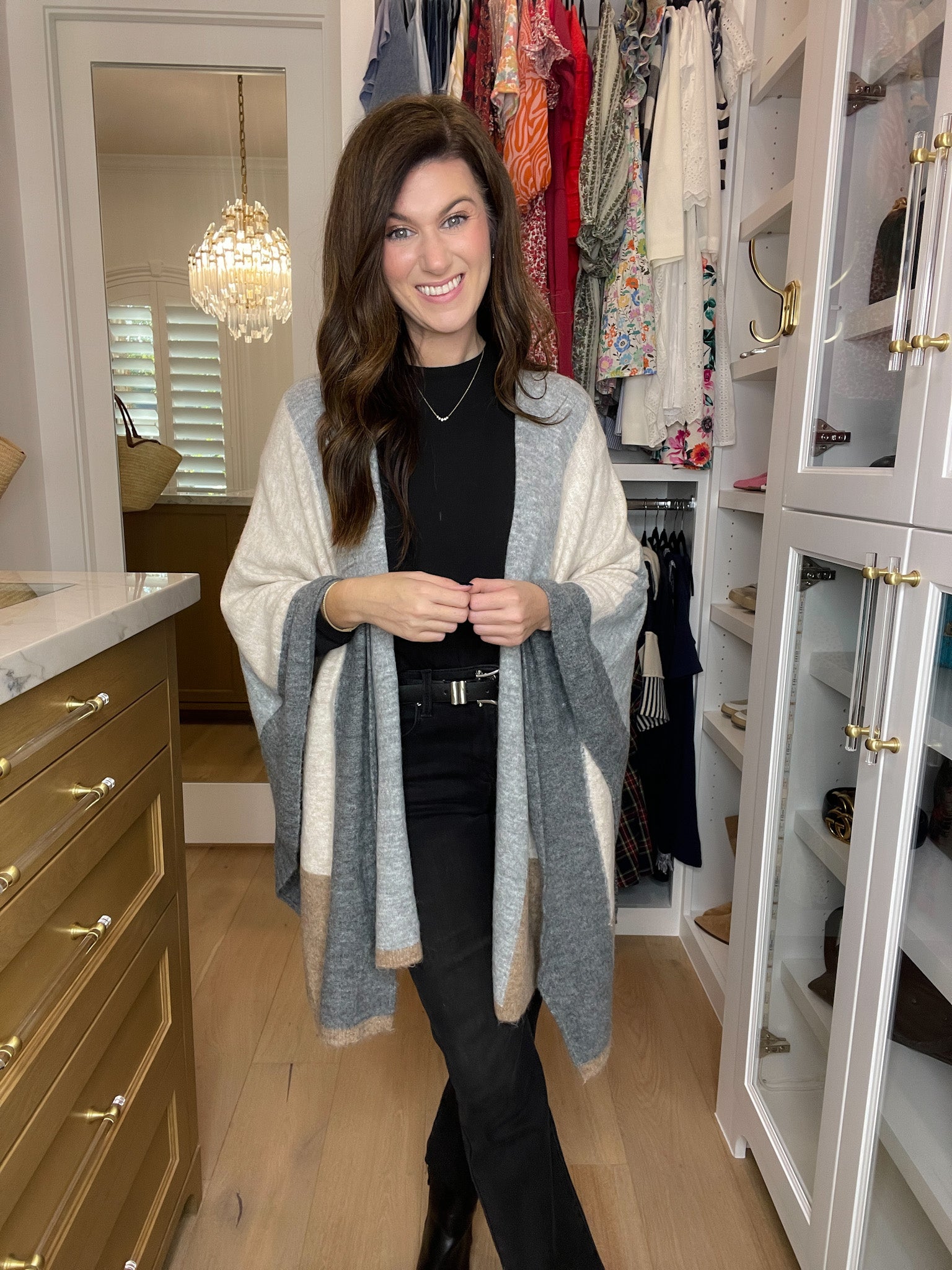 *BELLES & DOORBUSTER* Cumberland Color Block Cardigan Wrap *Final Sale*