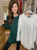 *BELLES & DOORBUSTER* Wayside Long Sleeve Top in Hunter and White *FINAL SALE*