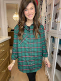 Coffee Run Plaid Button Down in Hunter