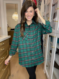 Coffee Run Plaid Button Down in Hunter