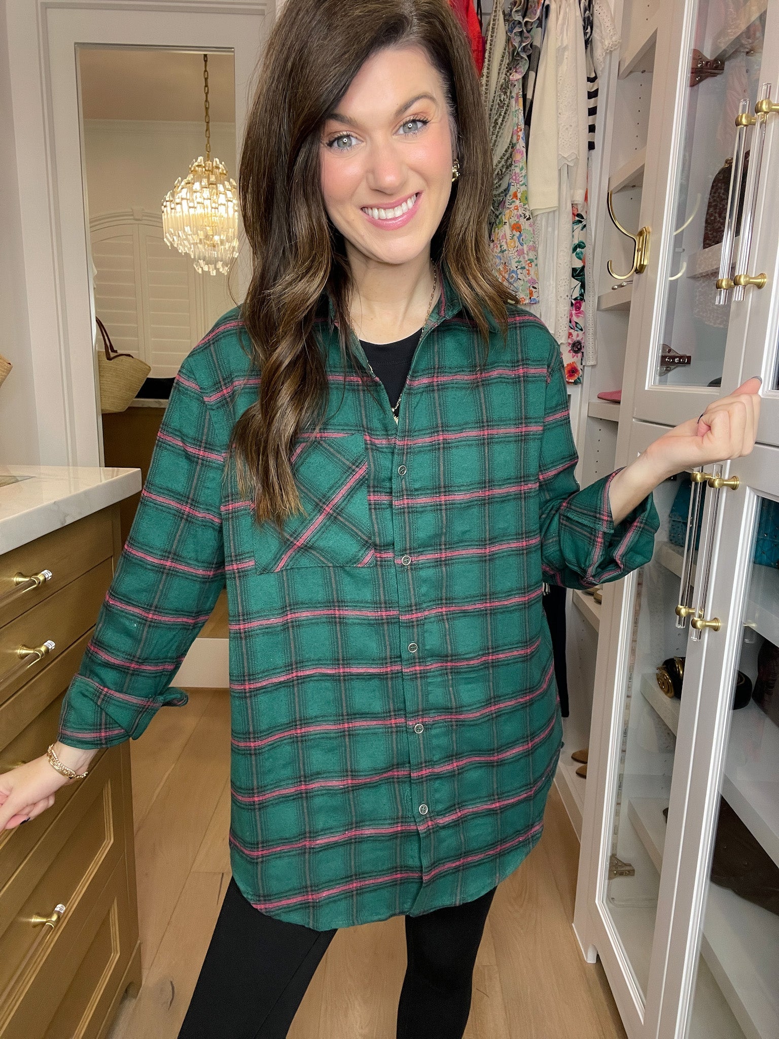Coffee Run Plaid Button Down in Hunter