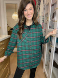 Coffee Run Plaid Button Down in Hunter
