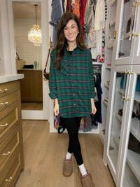 Coffee Run Plaid Button Down in Hunter