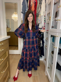 Sugarlips Sherril Long Sleeve Maxi Dress in Lakeview Plaid