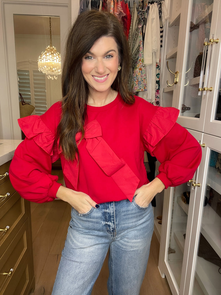 Still Yours Bow Front Top in Red