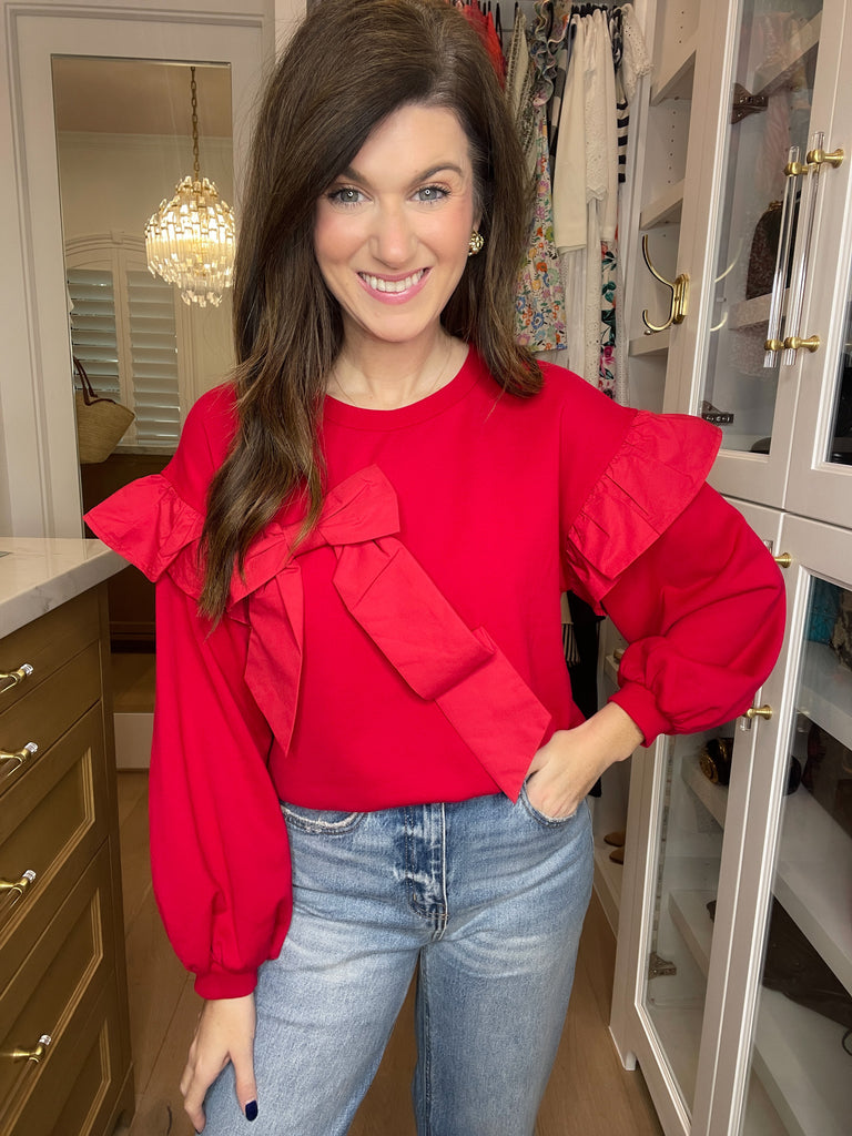 Still Yours Bow Front Top in Red