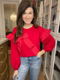 Still Yours Bow Front Top in Red
