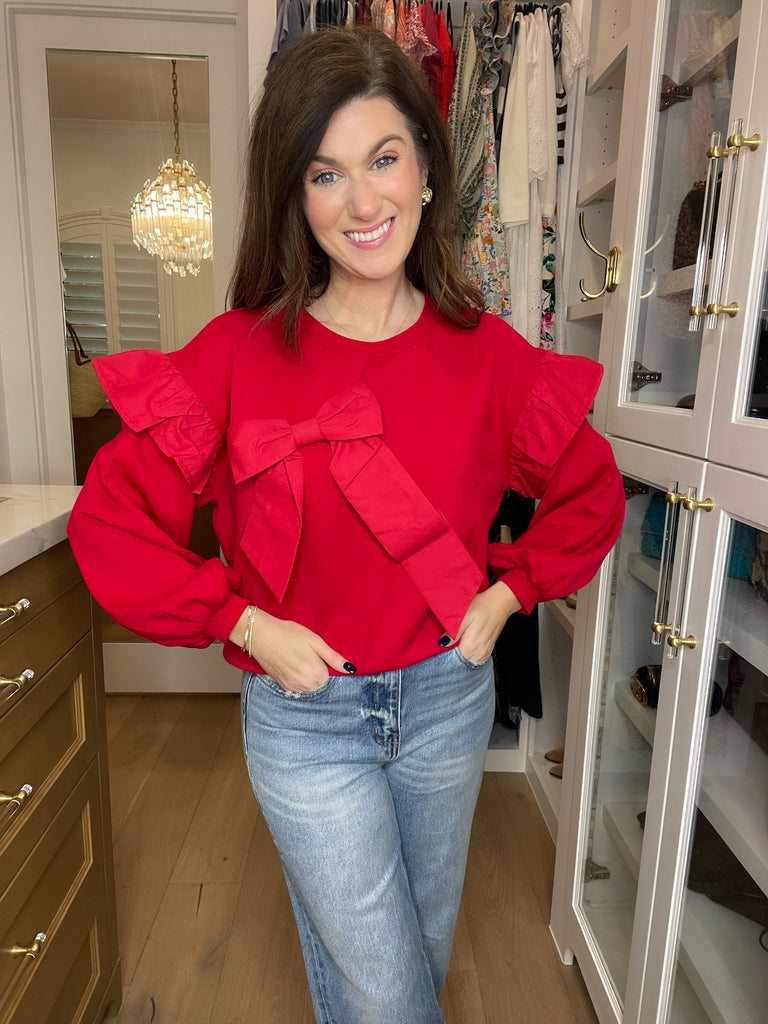 Still Yours Bow Front Top in Red