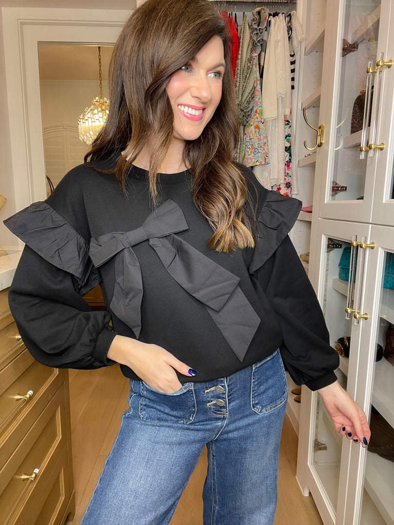 Still Yours Bow Front Top in Black