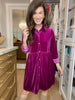 Feels Like Love Velvet Dress in Magenta