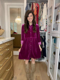 Feels Like Love Velvet Dress in Magenta