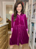 Feels Like Love Velvet Dress in Magenta