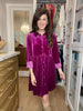 Feels Like Love Velvet Dress in Magenta