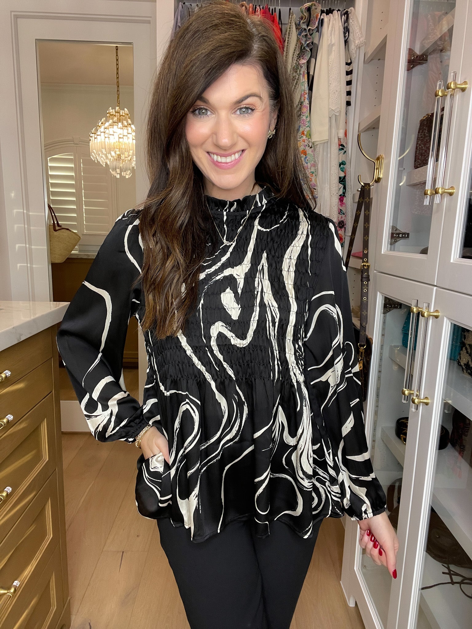SALE! Classic Contrast Smocked Top *Final Sale*
