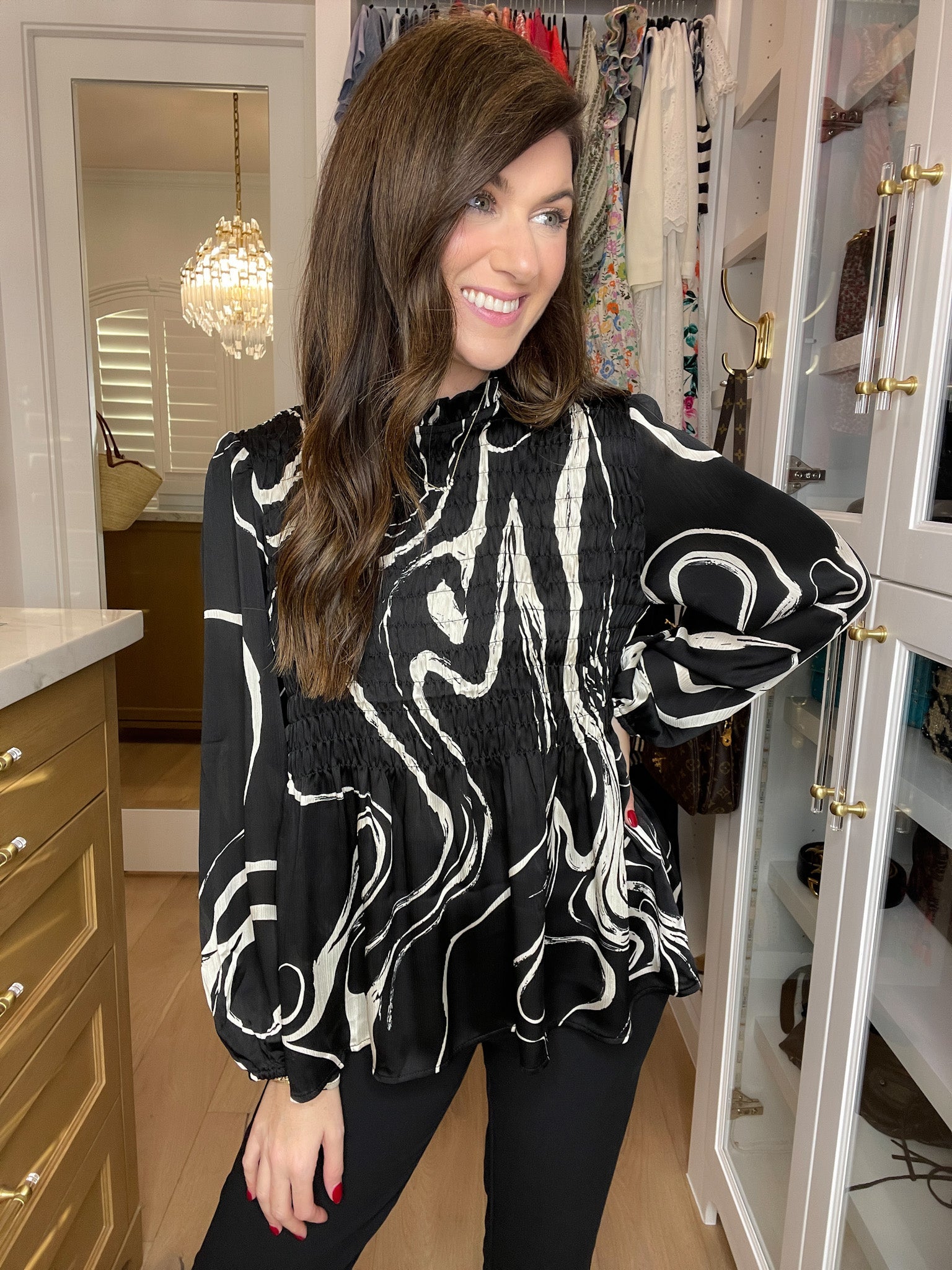 SALE! Classic Contrast Smocked Top *Final Sale*