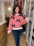 Sweetest Song Bow and Striped Pullover