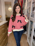 Sweetest Song Bow and Striped Pullover