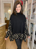 On the Way Up Leopard Mock Neck Sweater