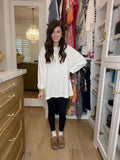 Timeless Comfort Oversized Long Sleeve Tee in Cream