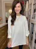 Timeless Comfort Oversized Long Sleeve Tee in Cream