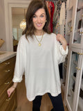 Timeless Comfort Oversized Long Sleeve Tee in Cream