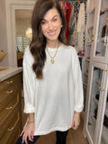 Timeless Comfort Oversized Long Sleeve Tee in Cream