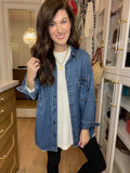 Risen Relaxed Ridge Denim Shacket