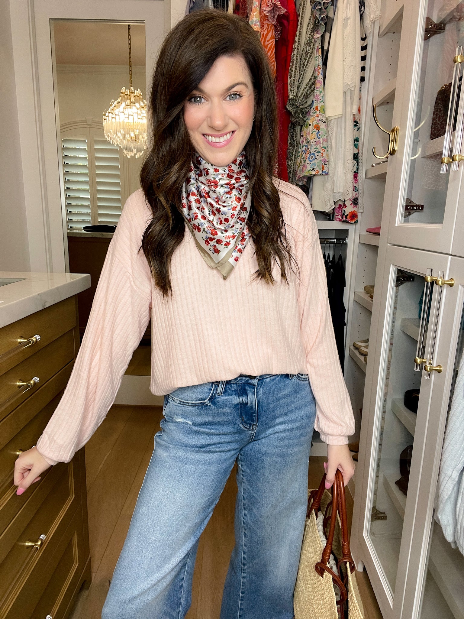 *BELLES & DOORBUSTER* Cloud Soft Ribbed Top in Pink and Gray *Final Sale*