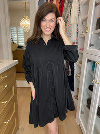 Midnight Grace Button Front Dress