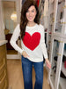 In My Heart Sweater in White/Red