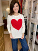 In My Heart Sweater in White/Red