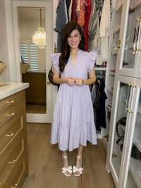 Poised and Pretty Midi Dress in Lavender