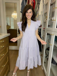 Poised and Pretty Midi Dress in Lavender