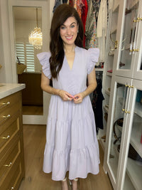 Poised and Pretty Midi Dress in Lavender