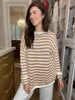 Seaside Breeze Sweater in Taupe/White