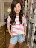 Running on Sunshine Cropped Knit Top in Pink
