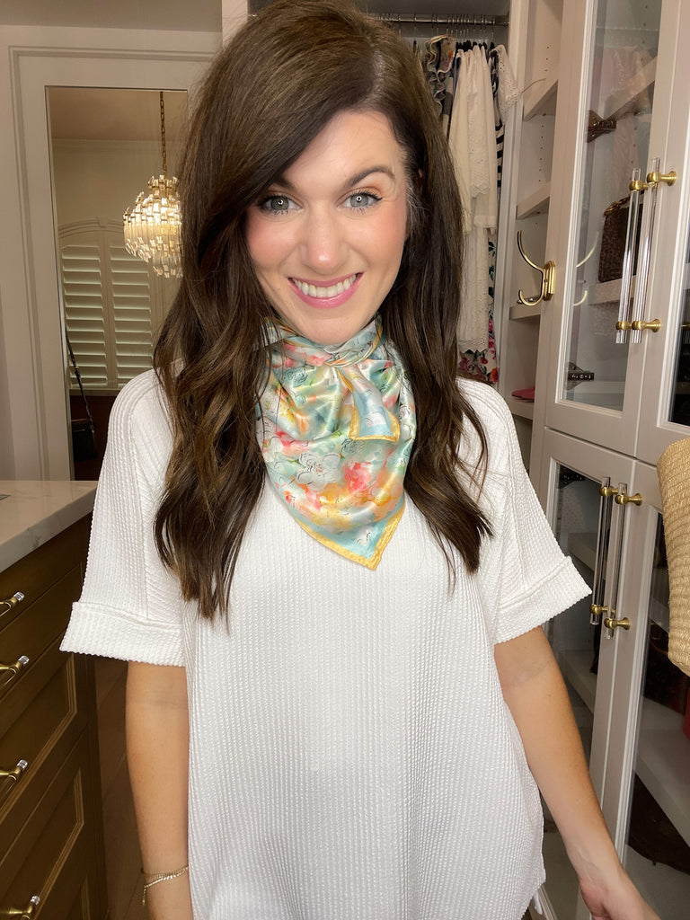 Water Lillies Scarf in Orange *FINAL SALE*