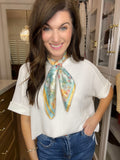 Water Lillies Scarf in Orange *FINAL SALE*