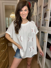 Grand Slam Sequin Baseball Tee